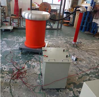 为清华大学现场调试30KVA-80KV工频耐压！